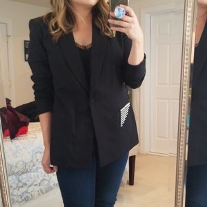 INC Black Glam Balzer with Rhinestone Accent